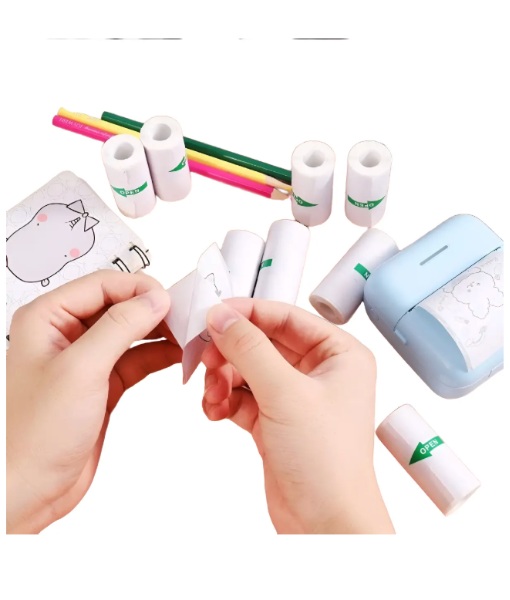 Papel Térmico Adhesivo Para Mini Impresora Set X5,57mm X 3mt DYZ-2 - imagen 2