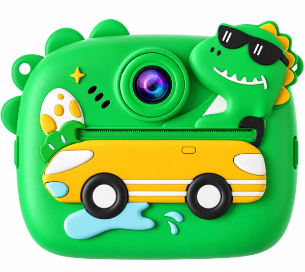 Cámara digital de dos lentes de dibujos animados de dinosaurio para niños AM-500V
