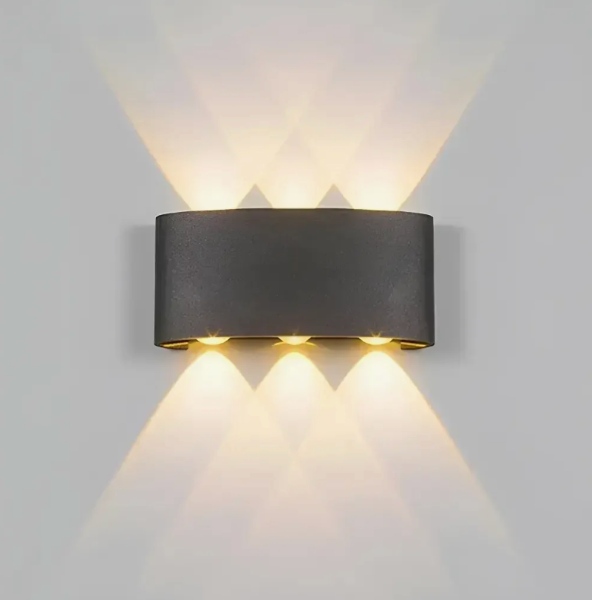 Lampara Aplique De Pared 3+3 Ojo De Lupa Alto Brillo 110v BJ-6W