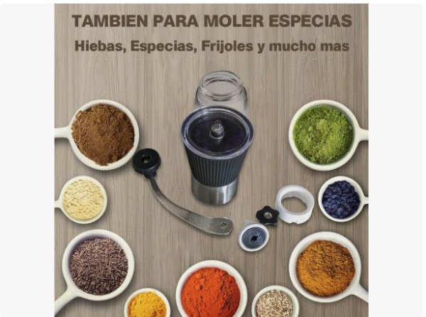 Molino Café Manual Molinillo Especias Cerámica Portátil SL071 - imagen 7