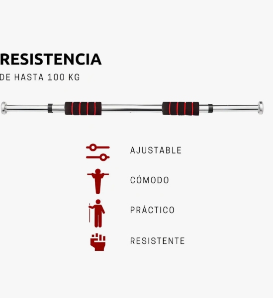 Barra De Dominadas Pull Up Ejercicio En Casa Plegable Color Rojo DG-1 - imagen 5