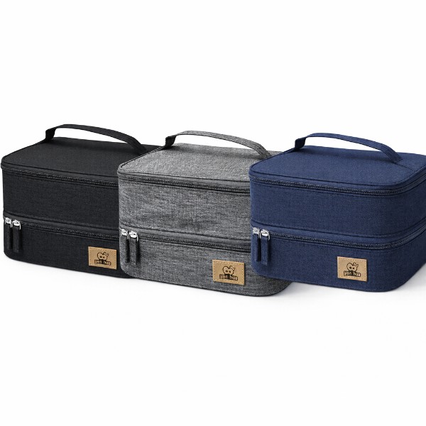 lonchera termica doble espacio con cremallera material impermeable 5032MS