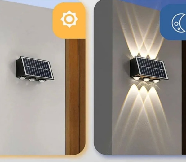 Lampara Solar Led Exterior Pared 6 Luces Led PD-6W - imagen 3