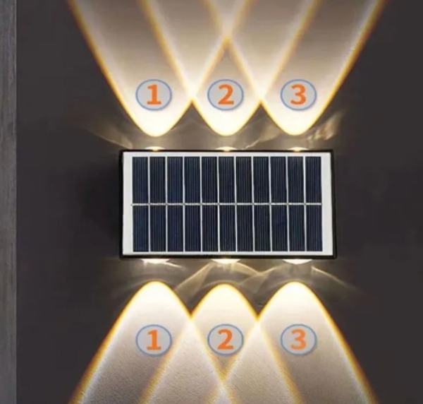 Lampara Solar Led Exterior Pared 6 Luces Led PD-6W - imagen 4