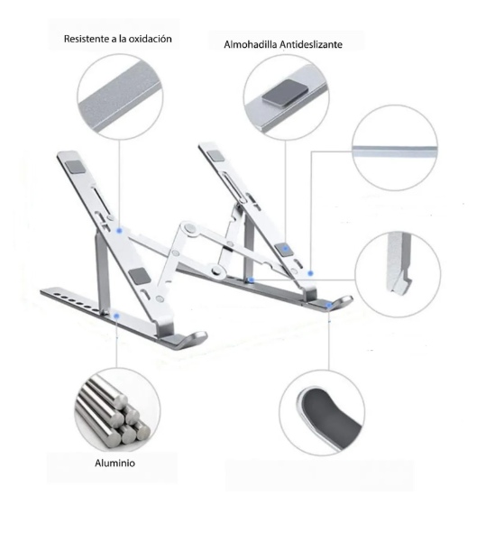 Base Para Pc Laptop Soporte Aluminio Flexible  HOL-600221  - imagen 4