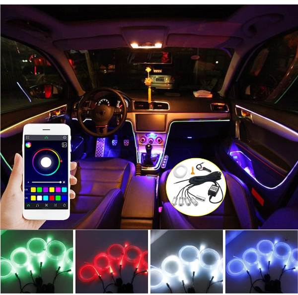 Tira Luces Interior Carro Led Rgb Audiorítmica App Bluetooth  LED-5P - imagen 3