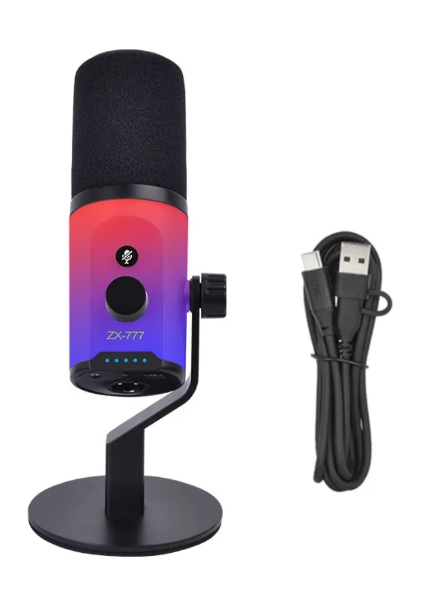 Microfono de escritorio dinámico RGB USB/XLR para podcasting, grabación, juegos y transmisión en vivo ZX-777 - imagen 2