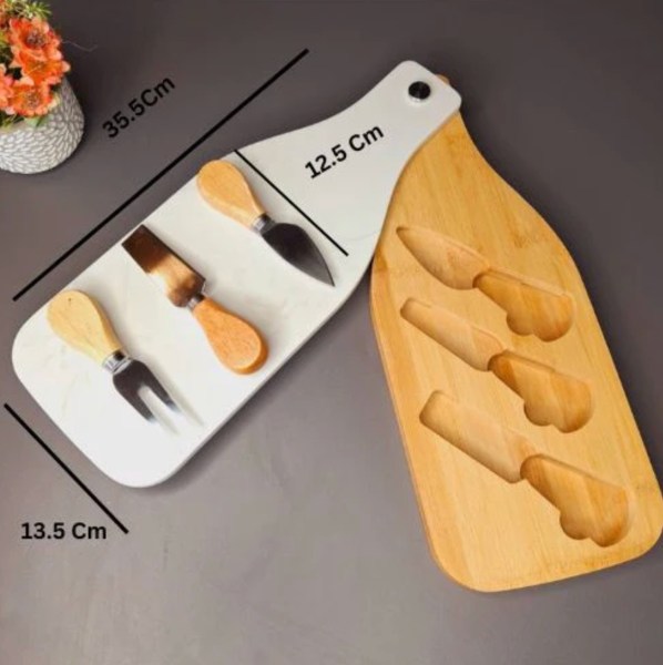 Tabla y accesorios para quesos SK-9612.  34.5x13.6 x 3 - imagen 2