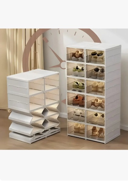 Zapatero 6 Niveles Plegable Organizador Almacenamiento Blanco A303001 - imagen 4