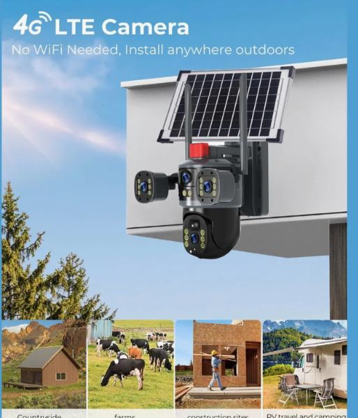 Cámara Solar 360° Wifi Visión Nocturna Color Audio 2 Vías T35-WIFI - imagen 3