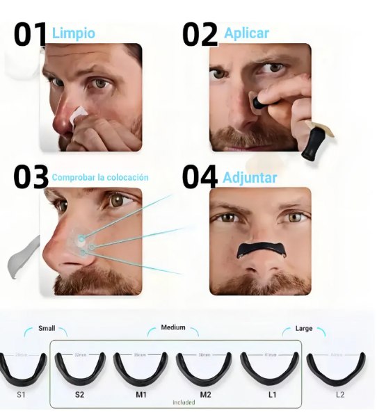  60 Banda Cuello Anti Ronquidos Dilatador Respiración Tiras Nasal Magnetico  998-11  - imagen 2