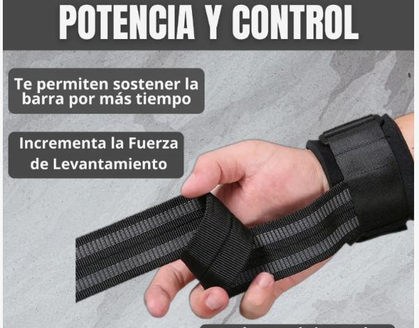 Par Guante Correas Straps Levantamiento Pesas Gym Gimnasio   LT-8018  - imagen 3
