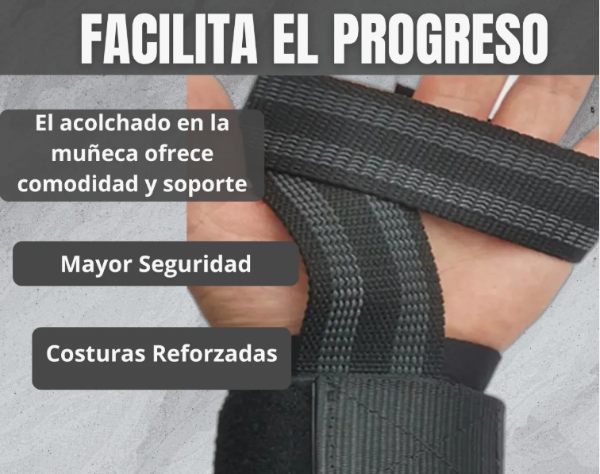 Par Guante Correas Straps Levantamiento Pesas Gym Gimnasio   LT-8018  - imagen 4