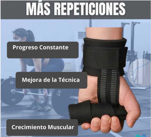 Par Guante Correas Straps Levantamiento Pesas Gym Gimnasio   LT-8018  - imagen 7