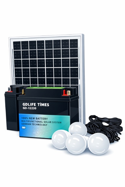Batería 12v Recargable Solar 3 Bombillos Panel Gd-12230 - imagen 2