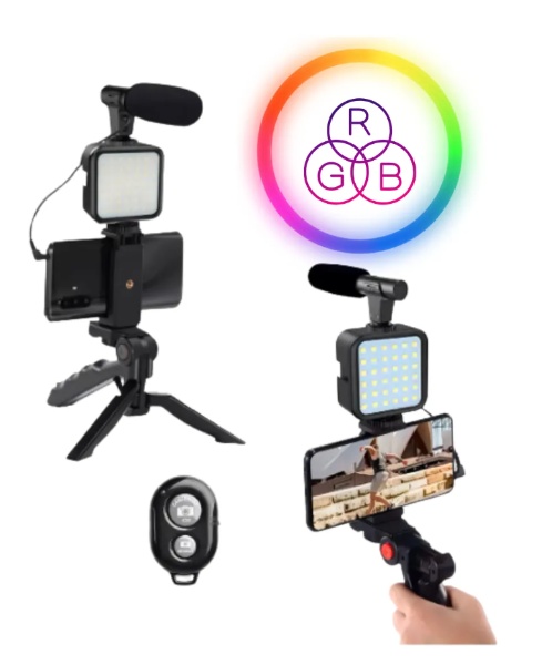 Estabilizador Para Celular Con Luz Rgb Micrófono Y Control AY-49RGB Rgb AY-49RGB  
