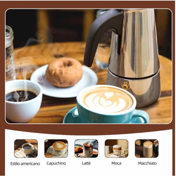 Cafetera Prensa Italiana Acero Inoxidable SL012 - imagen 5