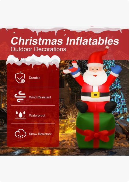 Adorno Navideño Inflable Santa Claus con luz led LYC-012 - imagen 2
