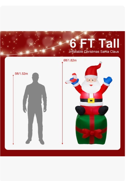 Adorno Navideño Inflable Santa Claus con luz led LYC-012 - imagen 4