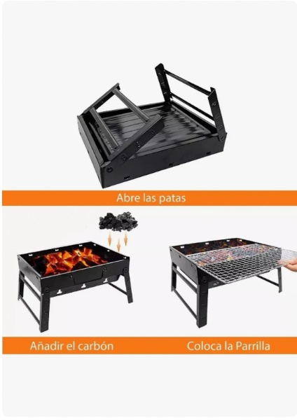 KP-1 Parrilla Asador De Carbón Plegable Mini Portátil Aire Libre 36*29 - imagen 7