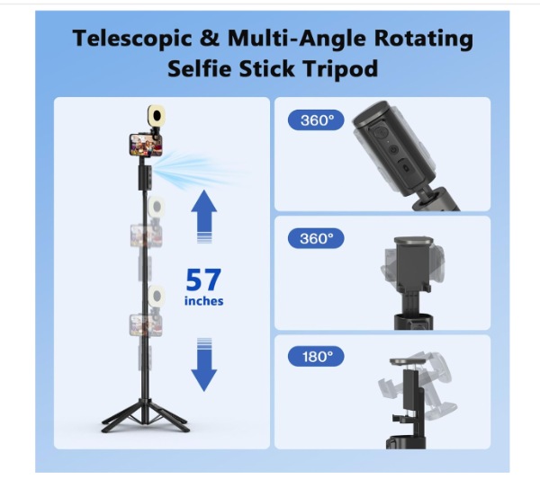 Tripode de seguimiento facial automático con rotación 360 y  con control remoto CL18 - imagen 6