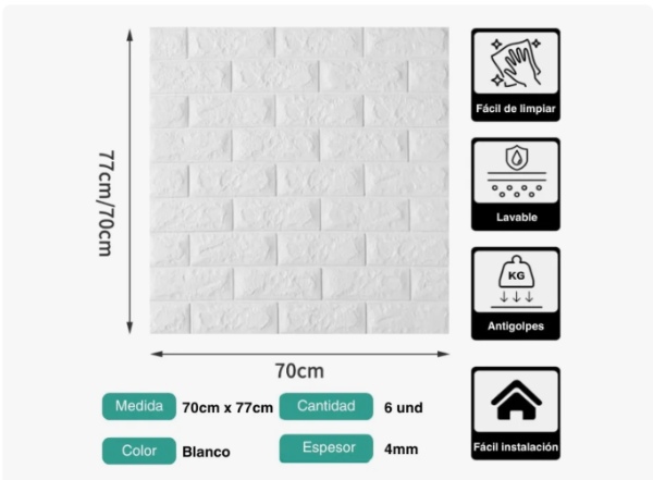 Panel Adhesivo Decorativo Vinilo Adhesivo Pared Set x170*70CM-P - imagen 3