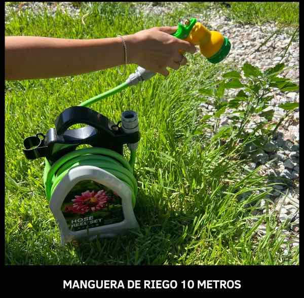 Combo Pistola Manguera Reforzada 10 Metros Herramienta Riego Eh-10m - imagen 3