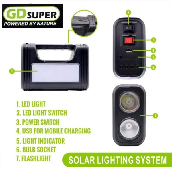 Kit de sistema de lámpara solar LED GD PLUS GD-17 - imagen 2