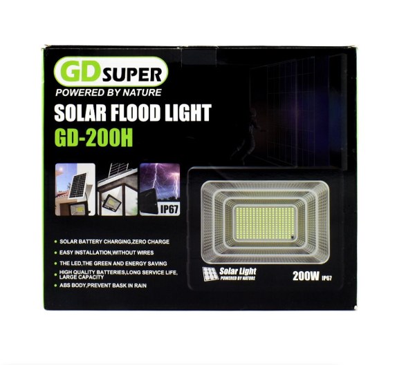 Reflector Lampara Led Panel Solar Exterior 200w Gd-200H