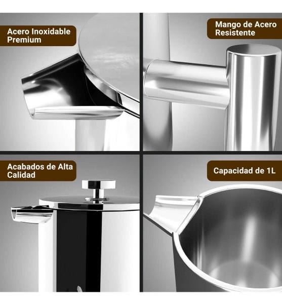 Prensa en acero inoxidable 800 ML  - imagen 3