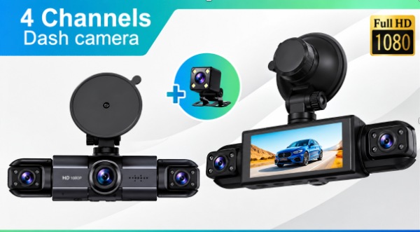 cámara para salpicadero de 4 canales (dashcam)en resolución Full HD 1080p C280