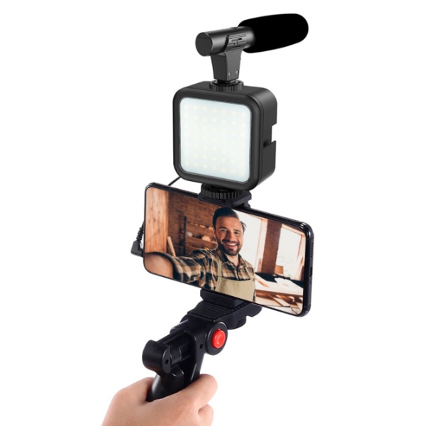 Kit De Grabacion Estabilizador Luz Led Y Microfono AY-49  - imagen 2