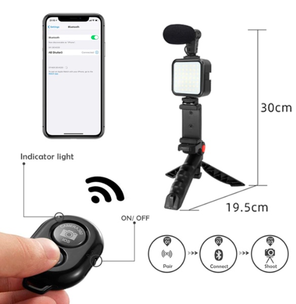 Kit De Grabacion Estabilizador Luz Led Y Microfono AY-49  - imagen 6