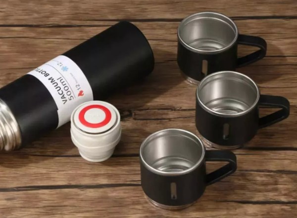 Set Termo Temperatura Acero Inoxidable 500 Ml + 3 Pocillos TE-3 - imagen 7