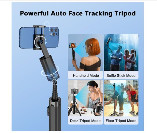 Tripode de seguimiento facial automático con rotación 360 y  con control remoto CL18 - Imagen 5