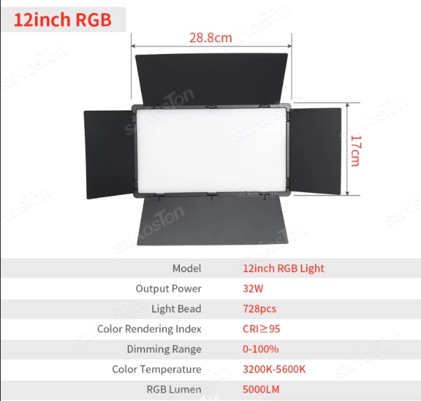 Panel de luz LED profesional recargable 800RGB - Imagen 7