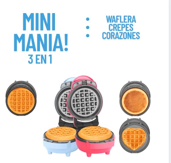 Mini multiplaca 3 en 1 waflera - Imagen 2