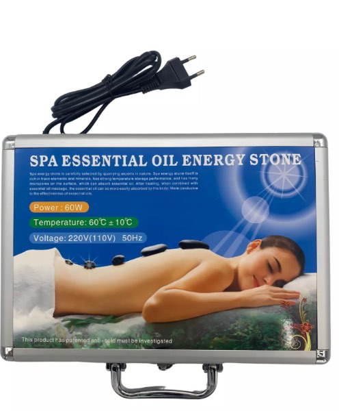 Kit de terapia con piedras calientes volcánicas de 16 pulgadas y estuche Bivolt - Imagen 3