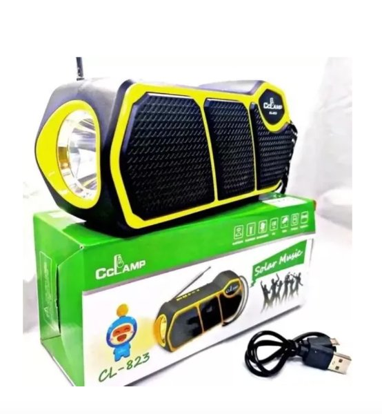 Parlante Solar Recargable Bluetooth Fm Radio + Linterna Usb cl-823 - Imagen 6