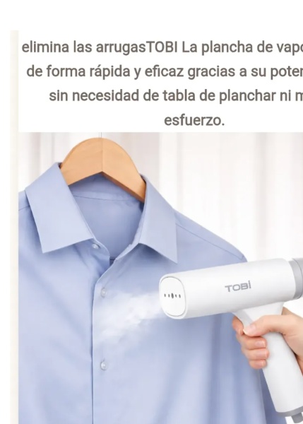 Plancha Vaporizador De Ropa Portátil Vertical Y Horizonta Tb-965 - Imagen 3