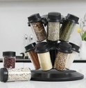 Organizador Giratorio Para Especias Con 12 Frascos De Vidrio Base 360° Cocina Compacta SR-12C - Imagen 4