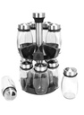 Set Especiero Condimentero En Vidrio X12 Frascos Giratorio OT-107S - Imagen 3