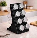 Especiero Organizador Cocina Vidrio Tapa Metálica 8 Frascos OT-021 - Imagen 2