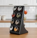 Especiero Organizador Cocina Vidrio Tapa Metálica 8 Frascos OT-021 - Imagen 3