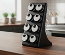 Especiero Organizador Cocina Vidrio Tapa Metálica 8 Frascos OT-021 - Imagen 4
