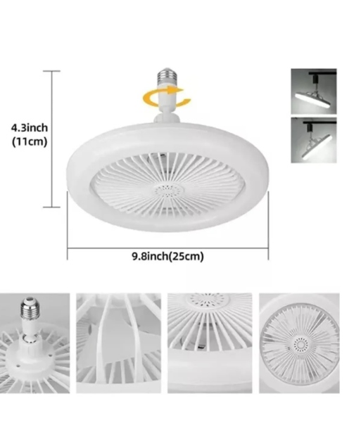 Ventilador Lámpara Led E27 Con Control Remoto techo VE-LED  - Imagen 2