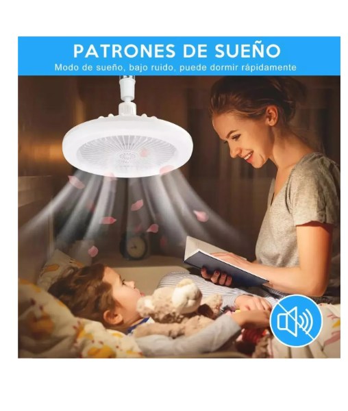 Ventilador Lámpara Led E27 Con Control Remoto techo VE-LED  - Imagen 3