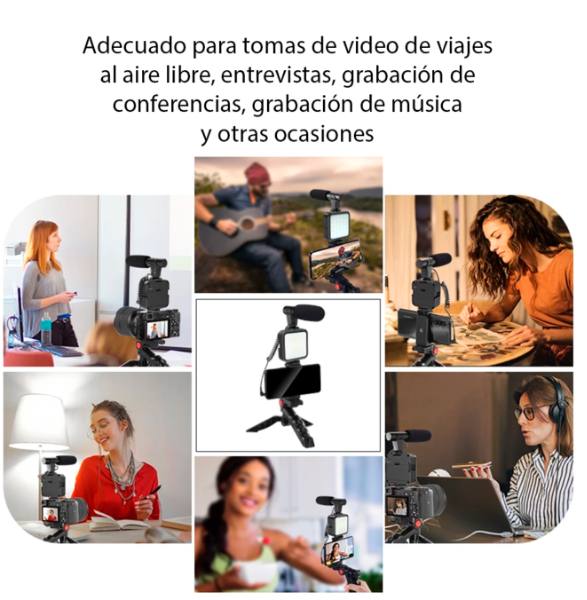 Kit De Grabacion Estabilizador Luz Led Y Microfono AY-49  - Imagen 3