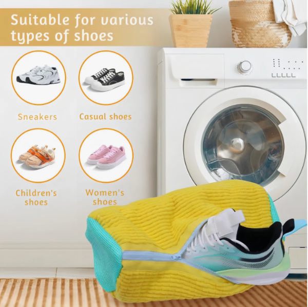 Bolsa Para Lavado De Zapatillas ropa delicada lavadora microfibras lavandería limpieza de zapatos reutilizable En Lavarropas - Amarillo DX-1 - Imagen 2