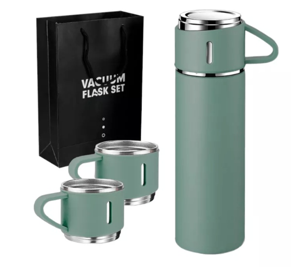 Set Termo Temperatura Acero Inoxidable 500 Ml + 3 Pocillos TE-3 - Imagen 2